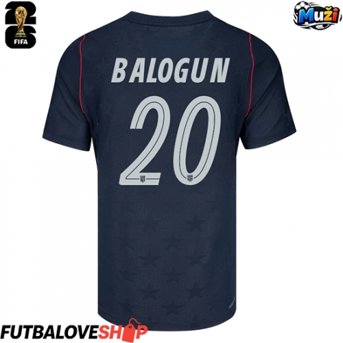 Dres Spojené štáty Folarin Balogun #20 Preč MS 2026 Krátky Rukáv